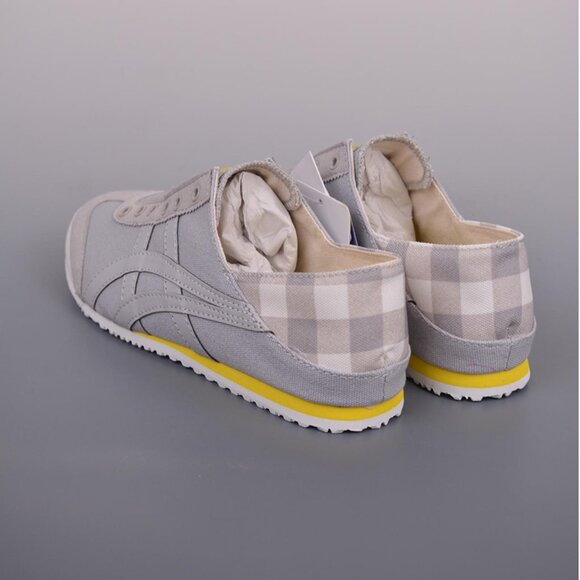 NWT Onitsuka Tiger Tokuten Grey Canvas Casual Wool Running Shoes - Picture 2 of 9
